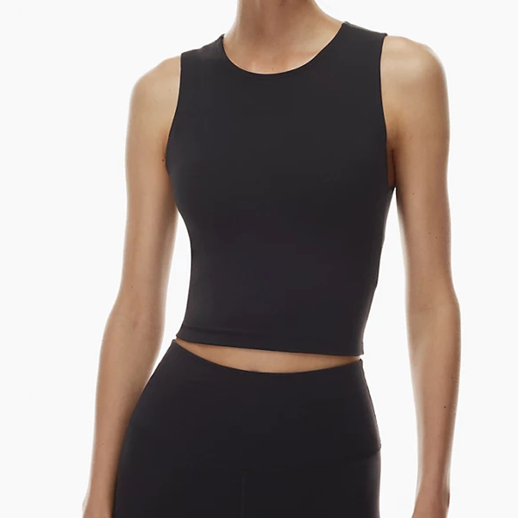 Wholesale Custom Sexy Back Cutout High Neck Workout Gym Crop Tank Top For Women