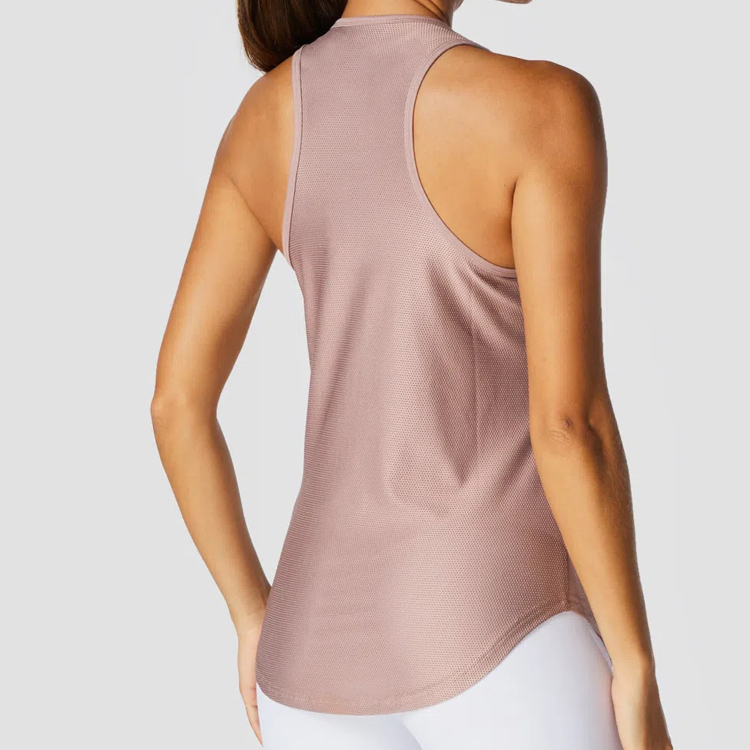 Ladies Fitness Blank Sports Loose Fit Mesh Back Women Custom Yoga Gym Tank Tops detail pictures