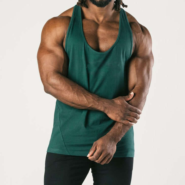 Wholesale Custom Logo Sportswear Muscle Fit Pain Tank Tops Gym Running Stringer For Men