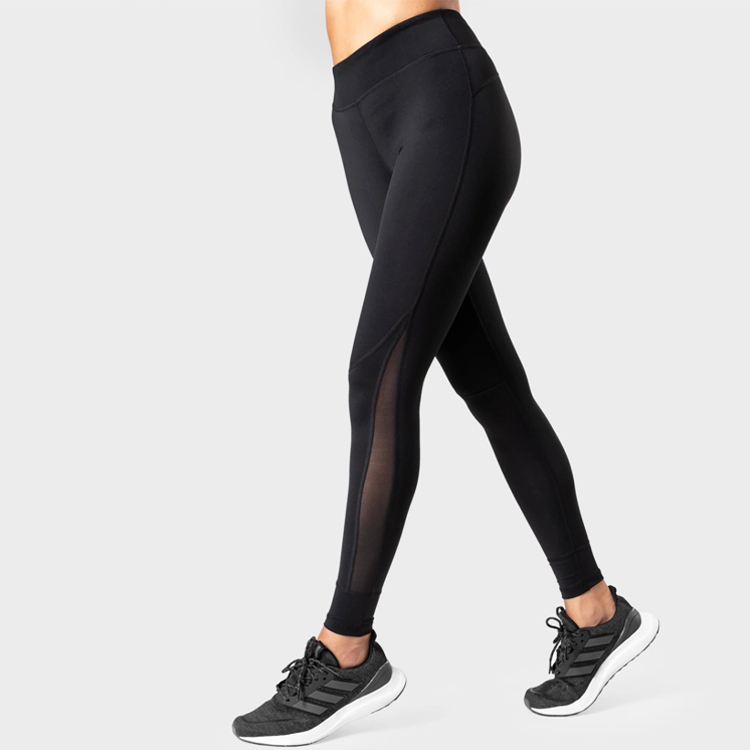 Wholesale Ladies Mesh Panel High Waist Workout Custom Yoga Legging Tights For Women