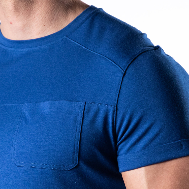 Muscle Fit Short Sleeve Custom Logo Men Blank Workout Plain Cotton T Shirts detail pictures