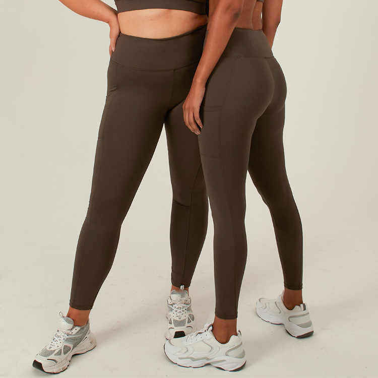 Four Way Stretch Fitness Gym Tights High Waist Sports Yoga Leggings With Pocket For Women detail pictures