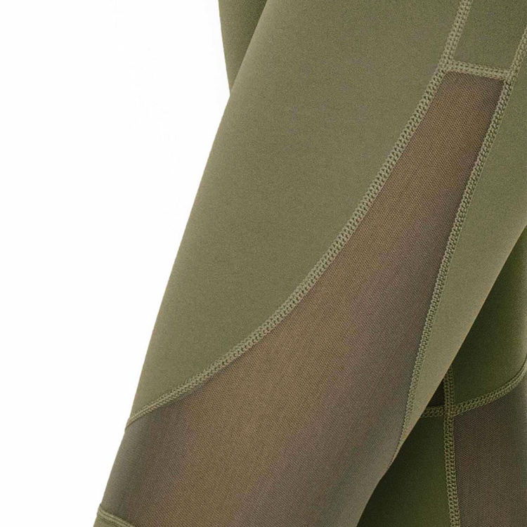 High Waist Mesh Panel Custom Compression Gym Tights Yoga Pants Leggings For Women detail pictures