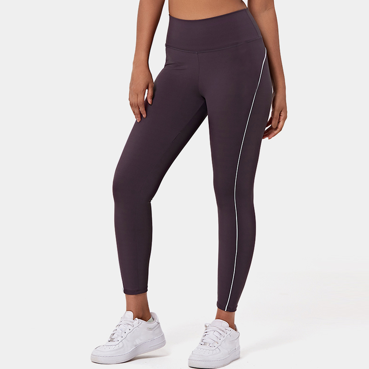 Wholesale Custom High Waist Contrast Trim Tiktok Yoga 7/8 Gym Leggings For Women
