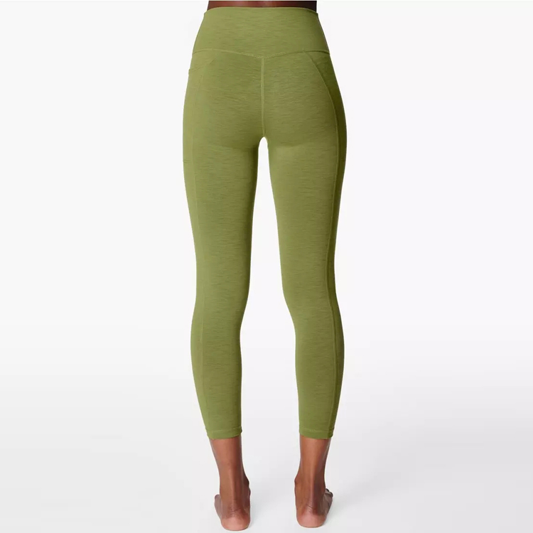 High Quality Fitness Yoga tights High Waist Side Pocket 7/8 Workout Gym Leggings Pants detail pictures