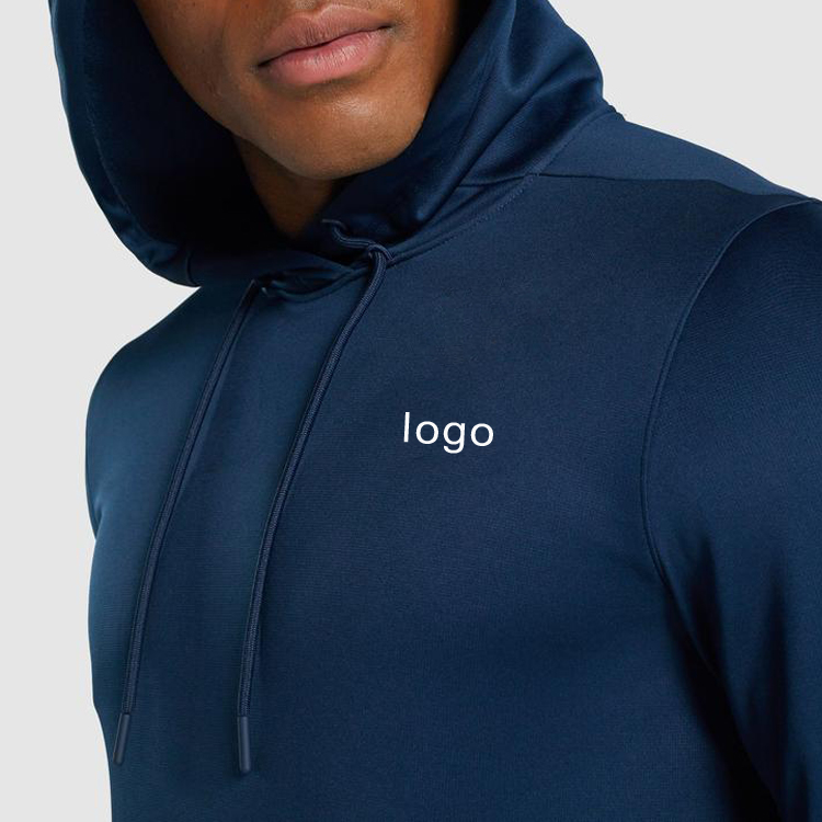 High Quality Fleece Inside Custom Printing Men Slim Fit Plain Hoodies With Kangaroo Pocket detail pictures