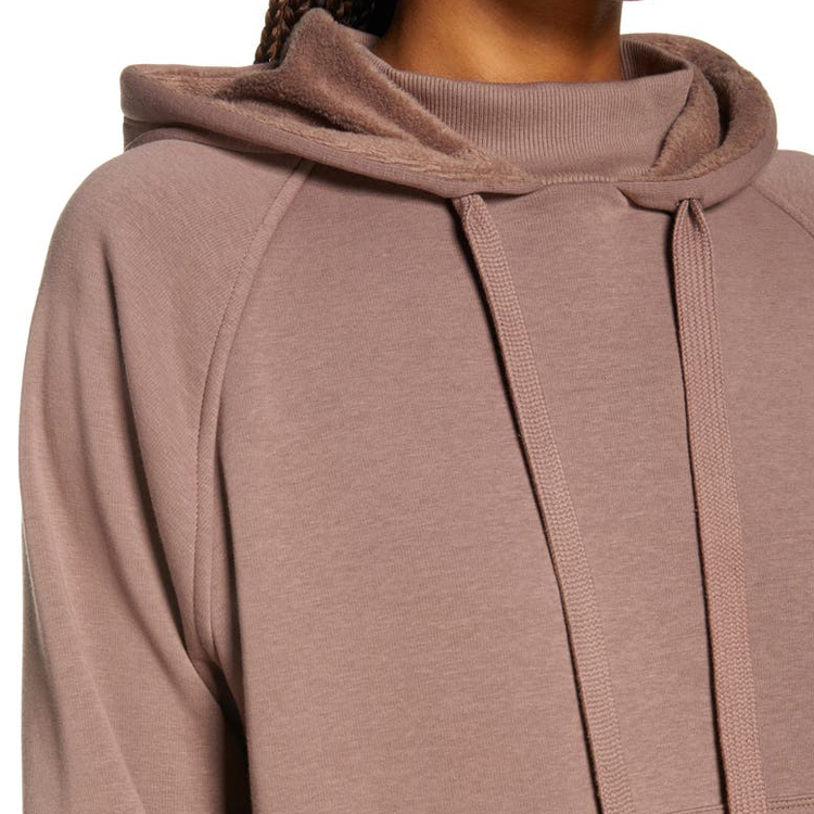 High Quality Plain Fitness Women Mock Neck Workout Pullovers Hoodies Custom Printed detail pictures