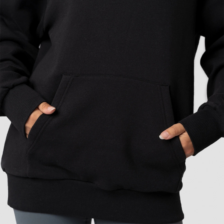 High Quality 100 Cotton Plain Embroidery Logo Women Blank Oversized Pullovers Hoodies detail pictures