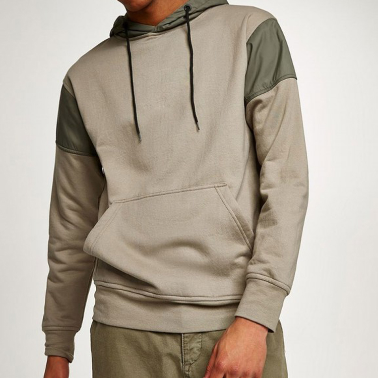 Hot Sale Gym Blank Street Wear Slim Fit Contrast Design Plain Hoodies Sweatshirts Custom Logo For Men