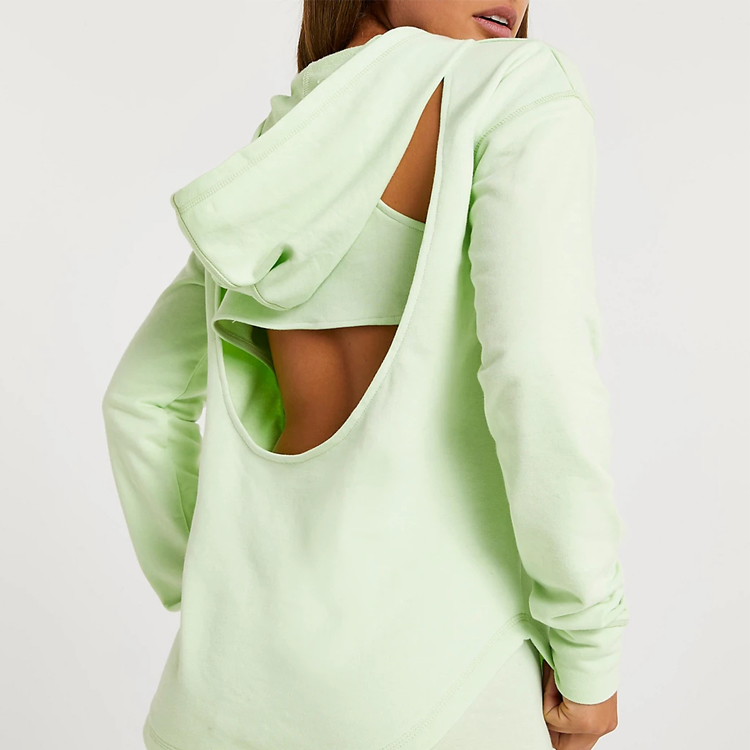 OEM/ODM Supplier Yoga Wear Manufacturer -
Fashion Sexy Design Wholesale Custom Printed Back Hollow Out Curve Bottom Plain Pullover Hoodies For Women – AIKA detail pictures