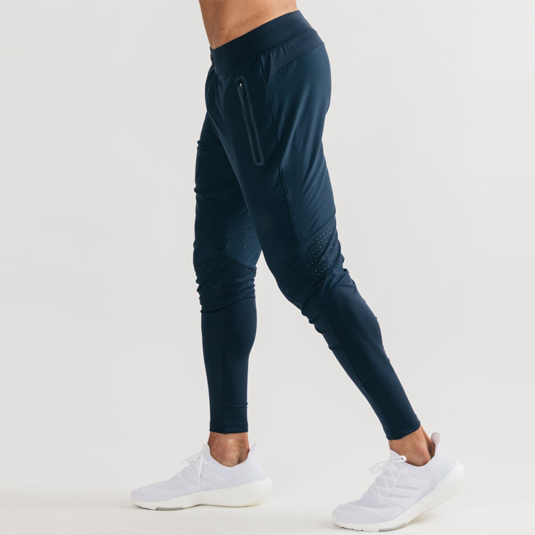 Active Mesh Panel Elastic Waist Fitness Training Nylon Track Tech Jogger Pants For Men detail pictures