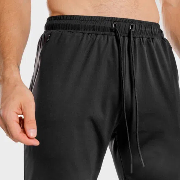 Top Quality Fitness Custom Gym Running Men Slim Fit Track Jogger Pants With Zipper Bottom detail pictures