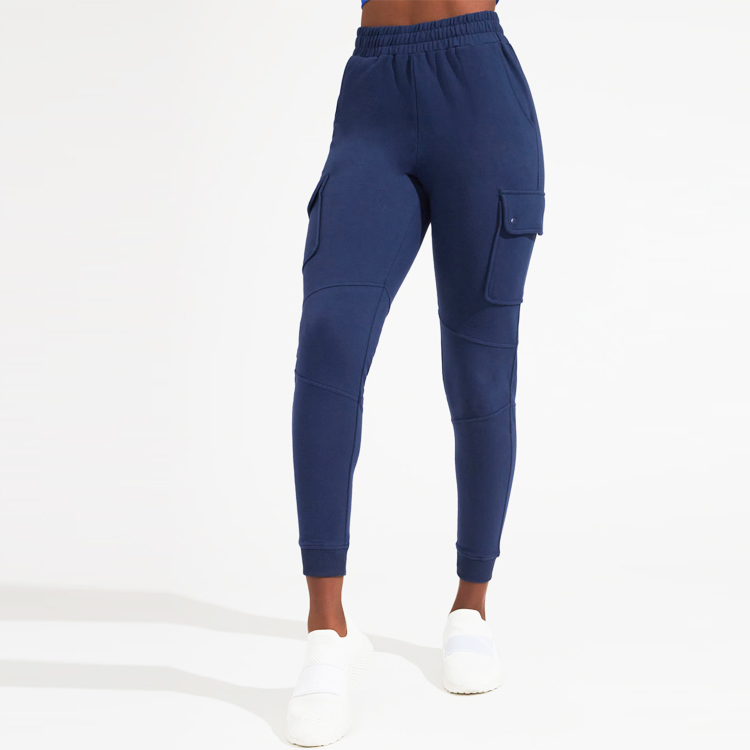 Wholesale Custom Drawstring Waist Cargo Pocket Women Slim Fit Jogger Sweat Pants detail pictures
