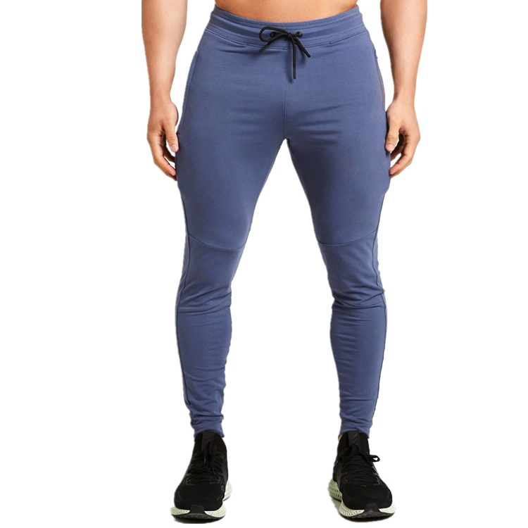Wholesale High quality Custom Cotton Workout Men Slim Fit Gym Joggers With Zipper Pocket detail pictures
