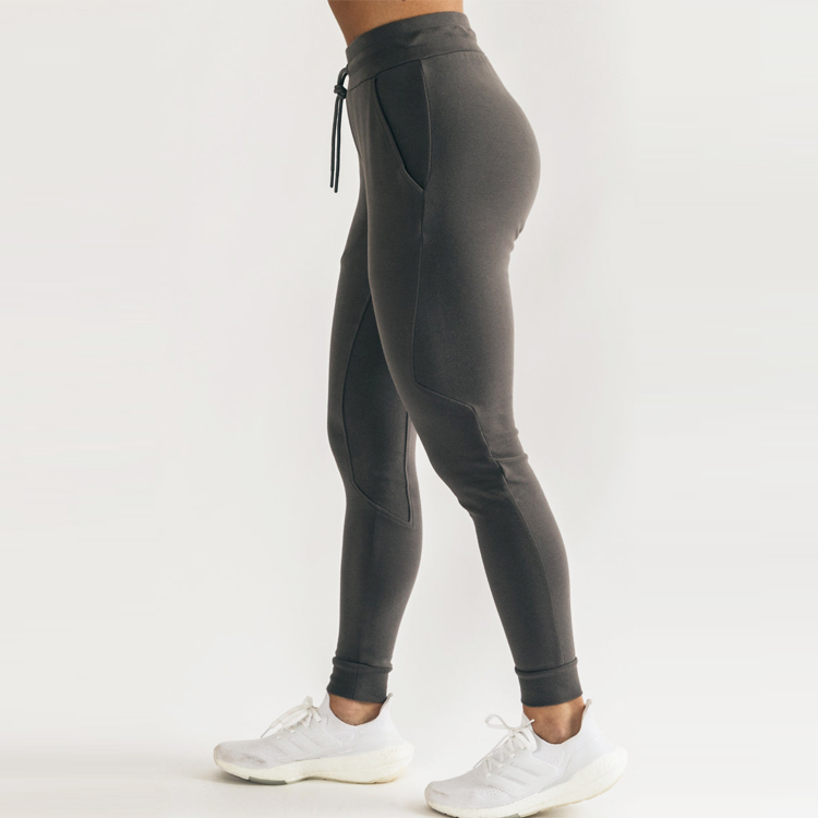 Wholesale OEM Sports Tapered Leg Pants Women Slim Fit Cotton Sweat Joggers detail pictures
