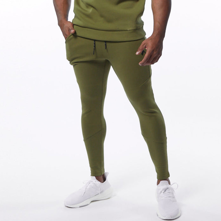 High Quality Drawstring Waist Athletic Gym Workout Slim Fit Jogger Pants For Men detail pictures