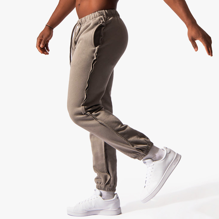Custom French Terry Cotton Sweat Pants Flattering Cuffed Hem Men Sports Joggers detail pictures