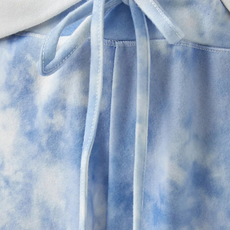 Custom Drawstring Waist Wholesale Tie Dye Cotton Jogger Pants For Women With Pockets detail pictures