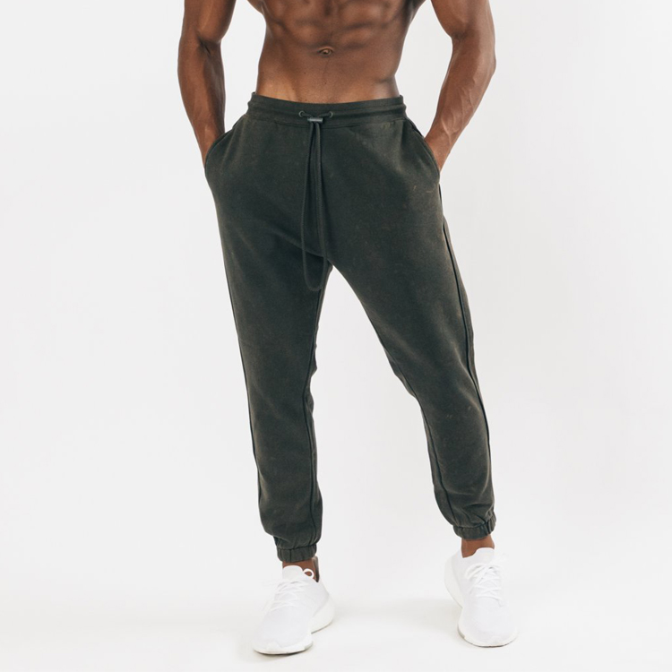 Wholesale Drawstring Waist Acid Washed Oversize Workout Jogger Sweat Pants For Men