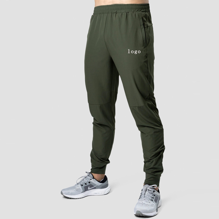 High Quality Polyester Drawstring Waist Men Track Sports Jogger Pants With Zipper Bottom