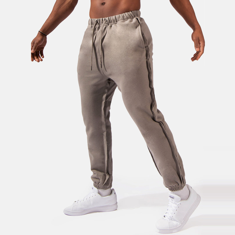 Custom French Terry Cotton Sweat Pants Flattering Cuffed Hem Men Sports Joggers detail pictures