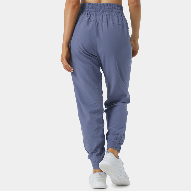 Wholesale Lightweight Elastic Waist Fitness Sports Nylon Jogger Track Pants For Women detail pictures