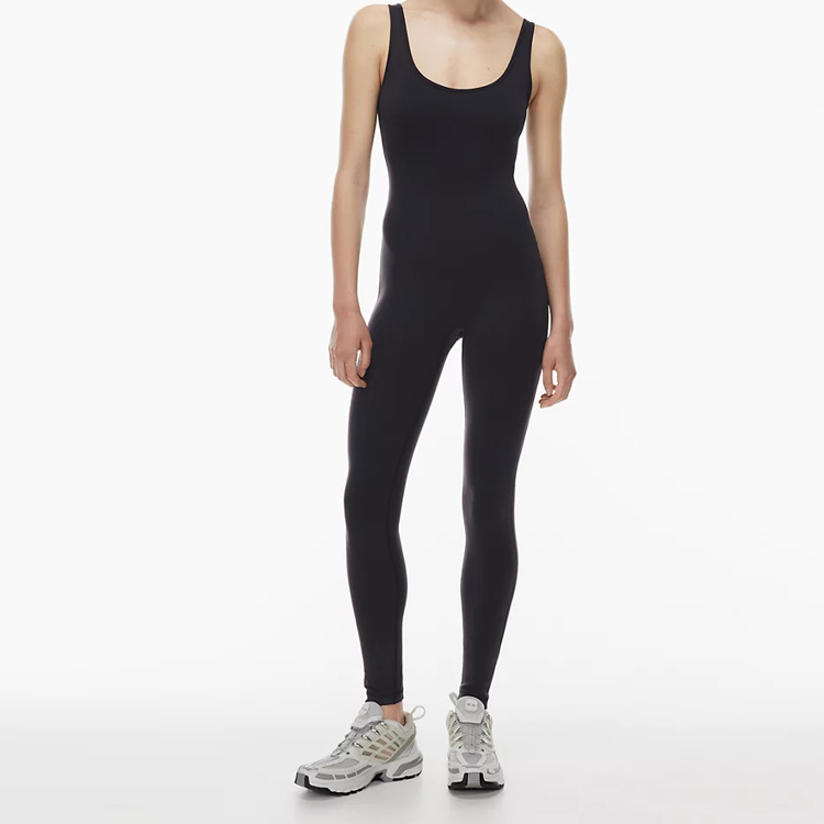 Wholesale Scoop Neck One Piece Gym Bodysuit Custom Fitness Jumpsuit For Women
