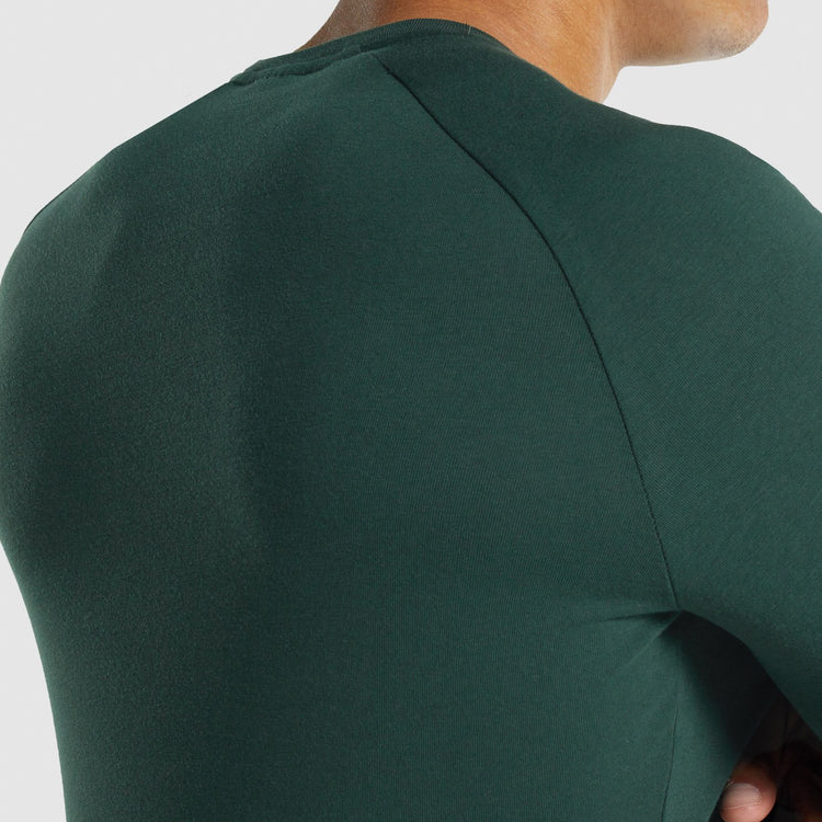 Best Selling Custom Logo Long Sleeve Muscle Training Gym Sport Cotton Compression T Shirts detail pictures