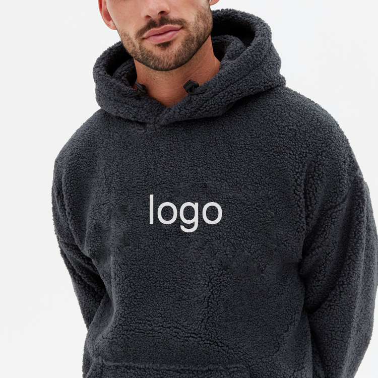 High Quality Workout 100% Polyester Fleece Winter Pullover Hoodies Custom Logo For Men detail pictures