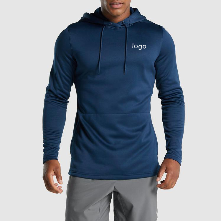 High Quality Fleece Inside Custom Printing Men Slim Fit Plain Hoodies With Kangaroo Pocket