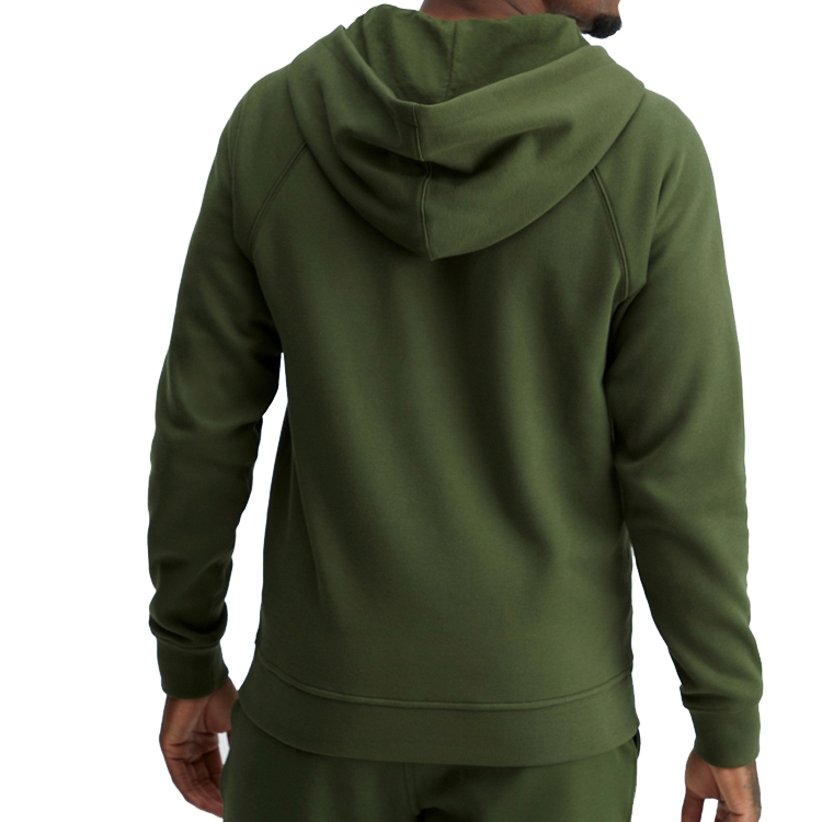 Wholesale Soft Cotton Custom Plain Active Full Zip Up Hoodies Embroidery Logo For Men detail pictures
