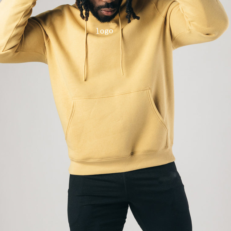 French Terry Cotton Raglan Sleeve Men Workout Pullover Custom Hoodies With Pocket detail pictures