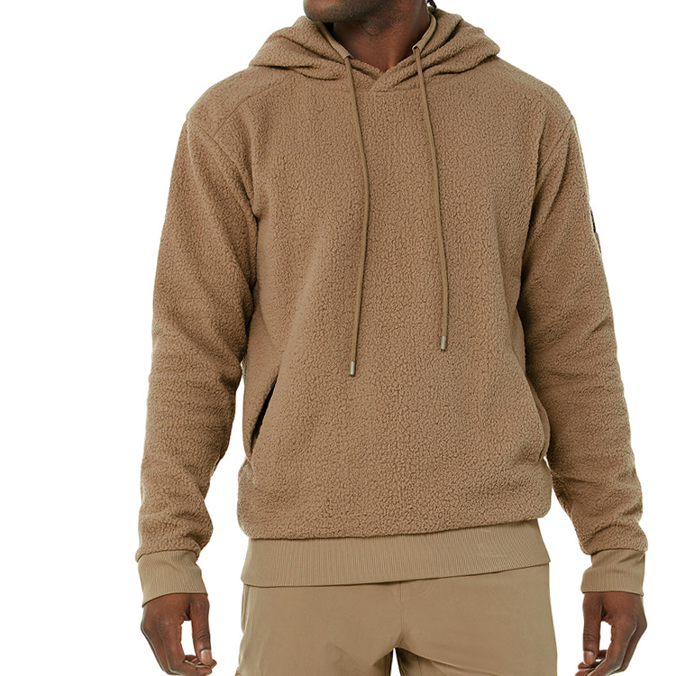 Heavyweight Custom Winter Workout Pullover Plain Sports Fleece Hoodies For Men detail pictures