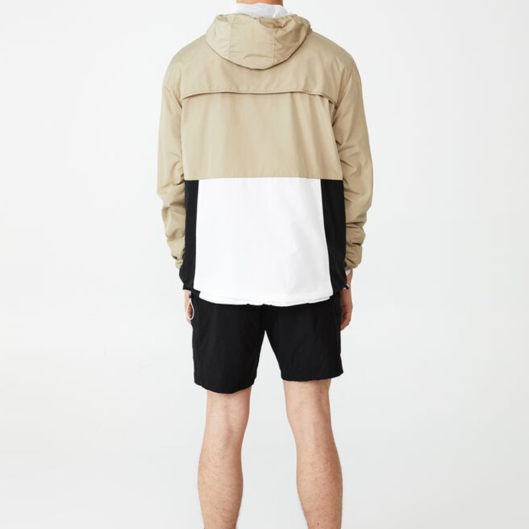 High Quality Lightweight 100%Polyester Color Block Men Full Zip Up Active Sports Jacket detail pictures