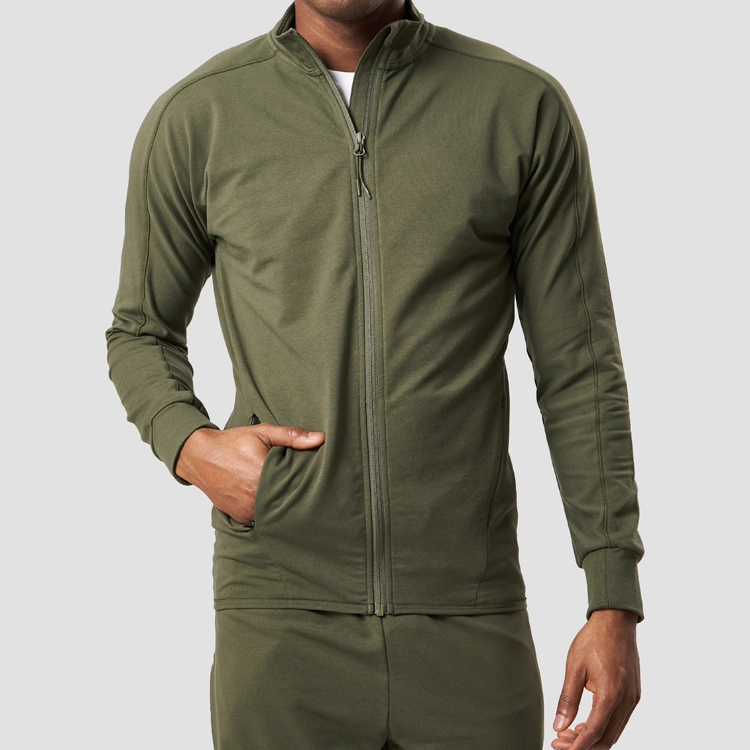 Wholesale Outdoor Custom Logo Slim Fit Full Zip Up Gym Sports Hoodie Jacket For Men