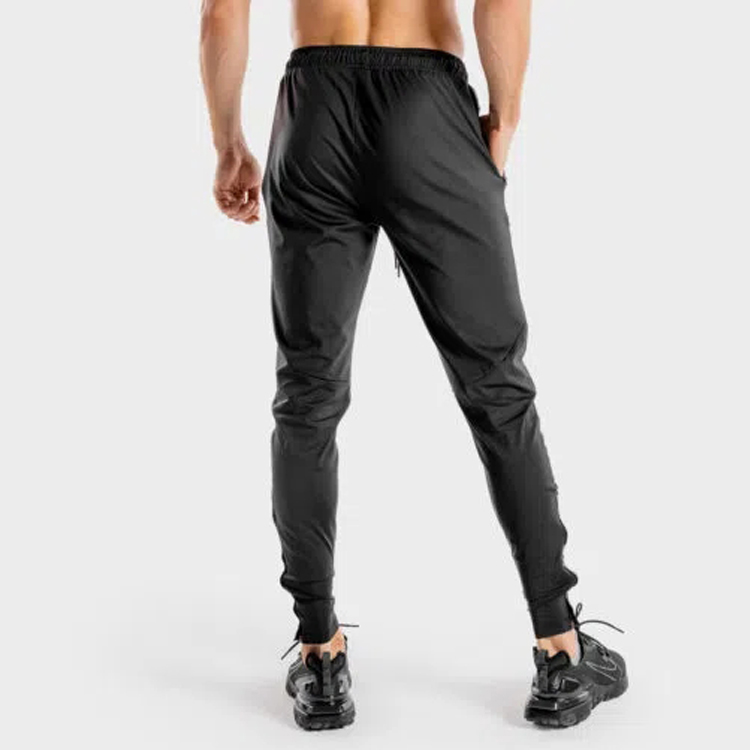 Top Quality Fitness Custom Gym Running Men Slim Fit Track Jogger Pants With Zipper Bottom detail pictures
