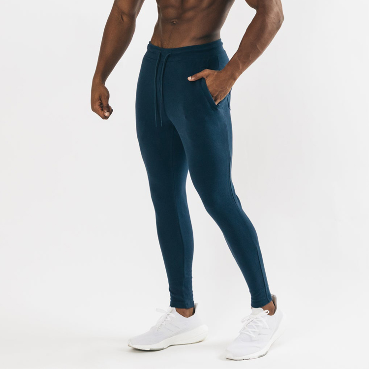 Wholesale French Terry Cotton Drawstring Waist Men Workout Slim Fit Jogger Sweat Pants detail pictures