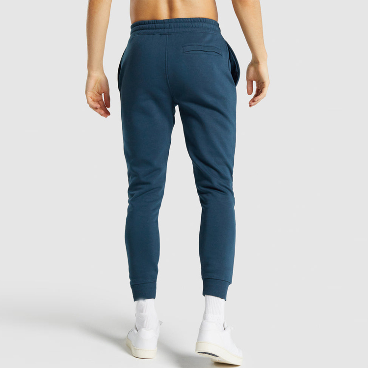 Hot Sell French Terry Cotton Drawstring Waist Slim Fit Men Joggers Side Pocket Sweat Pants detail pictures