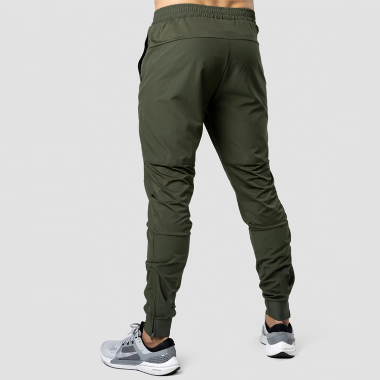 High Quality Polyester Drawstring Waist Men Track Sports Jogger Pants With Zipper Bottom detail pictures