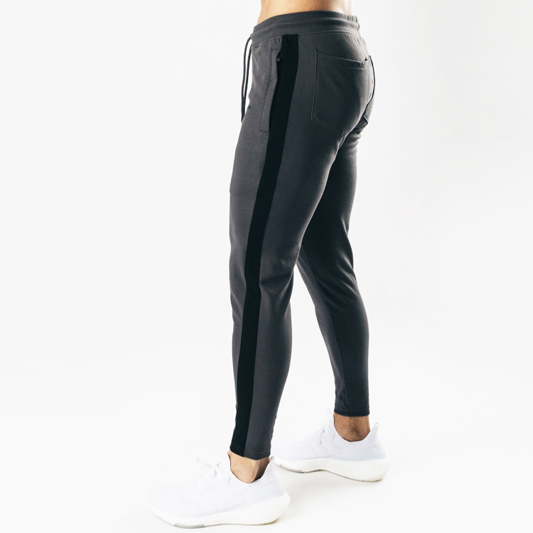 Wholesale Four-way Spandex Side Striped Custom Track Pants Men Slim Fit Joggers detail pictures