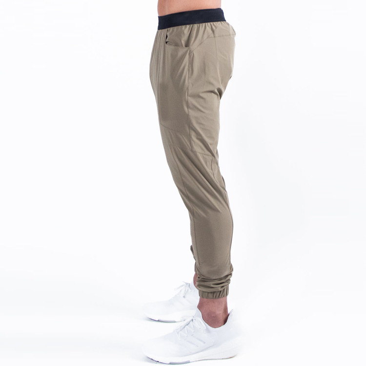 New Trendy 100% Polyester Custom Elastic Waist Men Track Jogger Pants With Elastic Bottom detail pictures