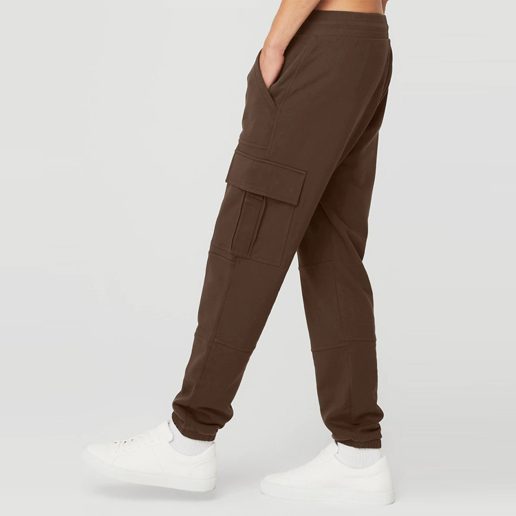 High Quality Cotton Polyester Elastic Waist Loose Fit Workout Men Cargo Pocket Joggers detail pictures