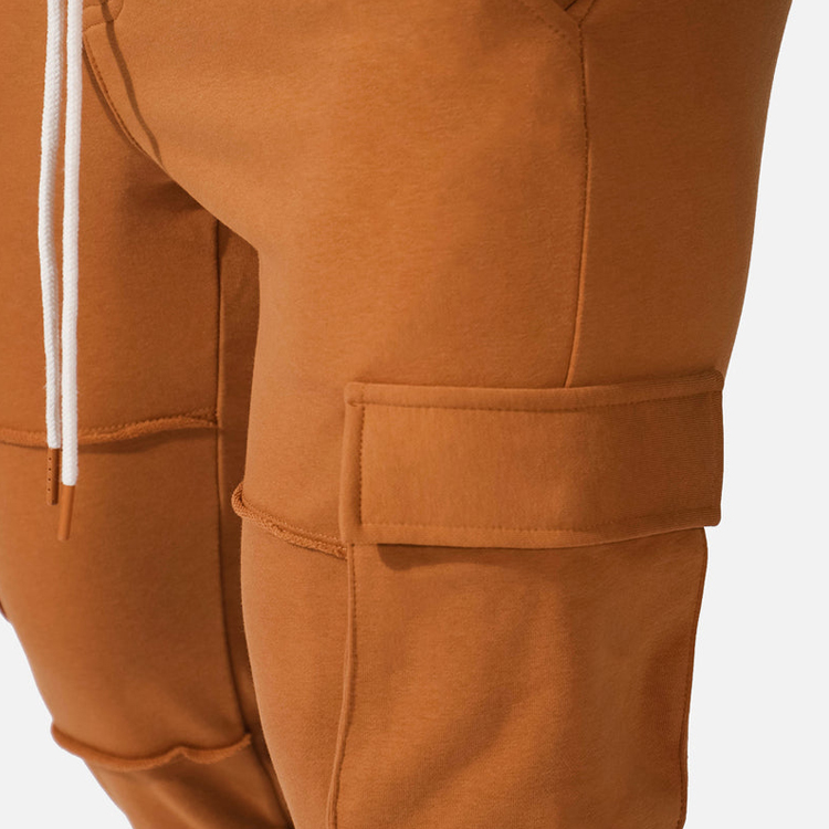 Wholesale Customized Drawstring Waits Tapered Fit Joggers Men Cargo Pocket Sweatpants detail pictures
