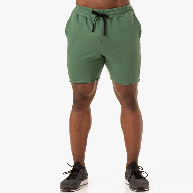 Wholesale French Terry Cotton Men Gym Sports Track Sweat Shorts With Pocket detail pictures