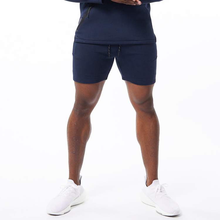 OEM Design Drawstring Wait Soft French Terry Cotton Workout Athletic Shorts For Men detail pictures