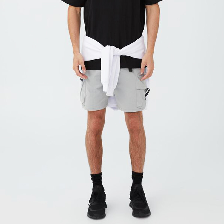 New Design Custom Printing Active Gym Nylon Urban Short For Men With Cargo Pocket detail pictures
