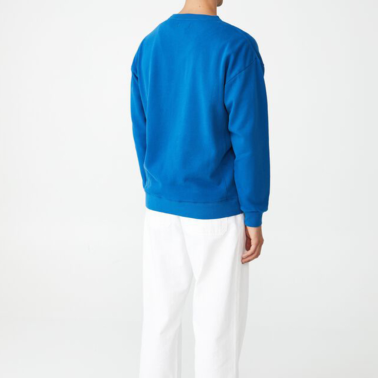 Custom Logo Print/Embroidery Workout Cotton Crewneck Plain Sweatshirt For Men detail pictures