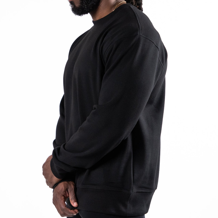 Height Weight Velvet Inside Custom Logo Crew Neck Men Workout Pullover Sweatshirts detail pictures