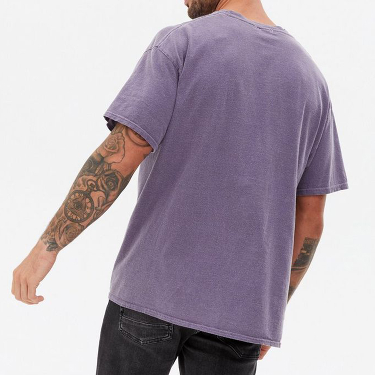 Wholesale Summer Tops Custom Logo Washed Loose Fit Workout Fitness T Shirt For Men detail pictures