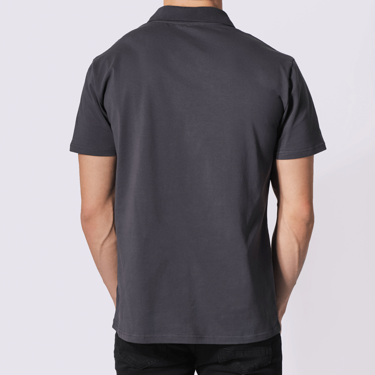 Custom Lightweight Cotton Quarter Zipper Men Workout Sports Blank Polo T Shirts detail pictures